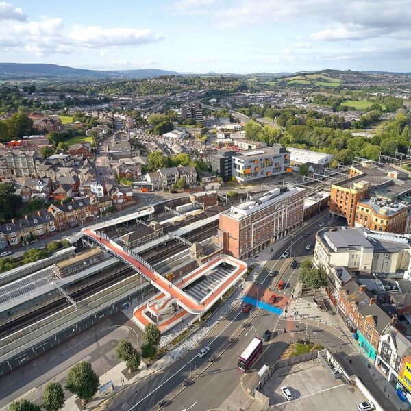 Newport Active Travel Bridge, Newport, for Newport City Council, with Grimshaw, Arup, Cass Hayward and Alun Griffiths