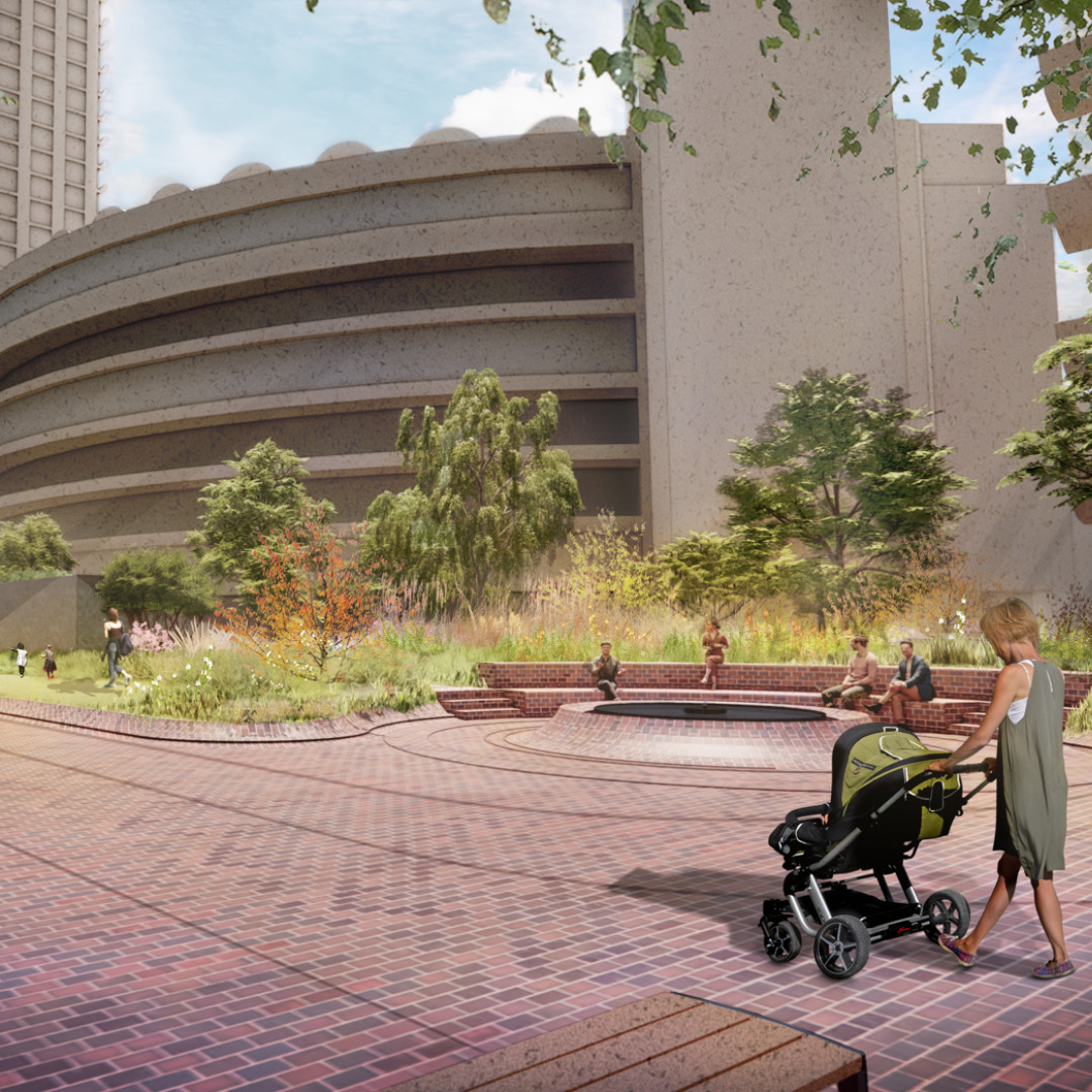The Barbican Podium, City of London for The City of London Corporation with AtkinsRéalis, Nigel Dunnett, Lord Consulting Ltd, CommComm and Stace