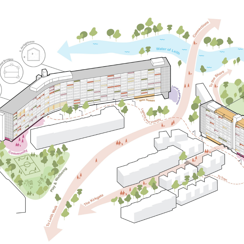 Cables Wynd & Linksview House Retrofit, Edinburgh for City of Edinburgh Council with Atkins Réalis, Collective Architecture, Collective Energy, Urban Pioneers, Narros, and Blackwood Partnership