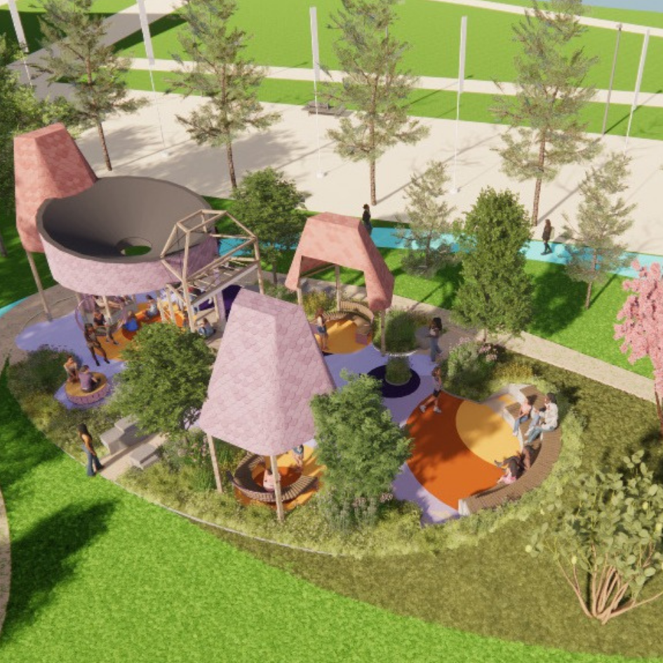 Waterden Green Space for Teenage Girls, London Borough of Newham for London Legacy Development Corporation and Elevate with Studio Gil, Black Females in Architecture, Untitled Practice, Light Follows Behaviour and Simple Works